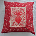 housse de coussin coeur rouge