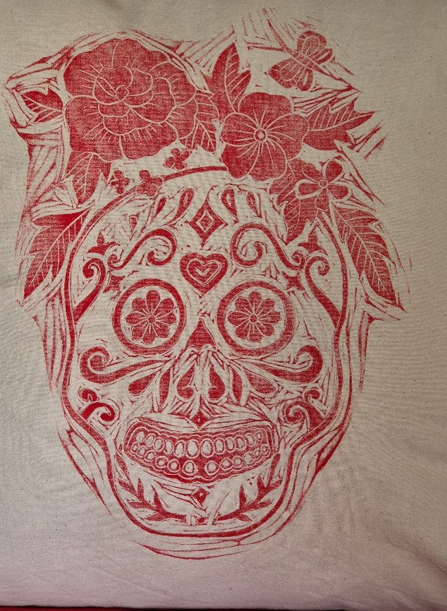housse de coussin tête de mort