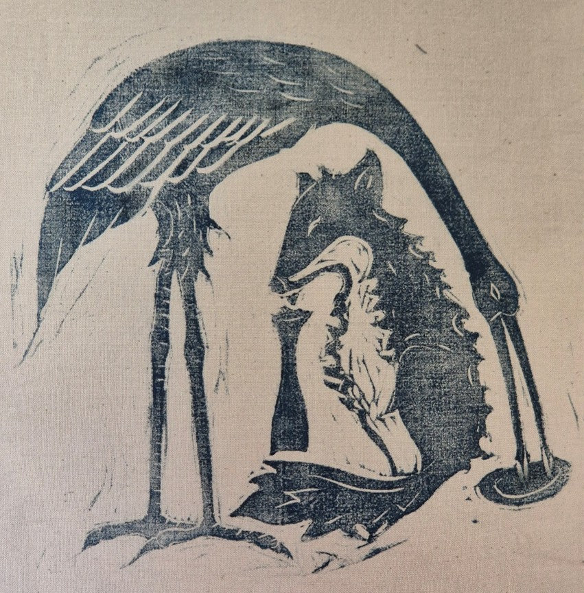 housse de coussin le renard et la cigogne